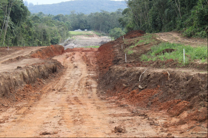 Estágio das obras no trecho de Morro da Fumaça em julho | Foto: Gustavo Milioli/ Prefeitura de Morro da Fumaça
