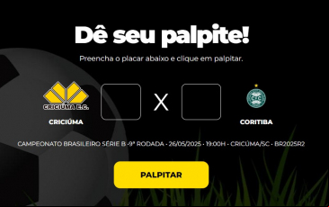 Notícia - Bolão Bistek: Dê seu palpite para Criciúma x Coritiba