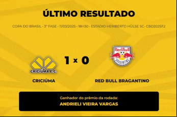 Notícia - Veja o vencedor do Bolão Bistek para Criciúma x RB Bragantino